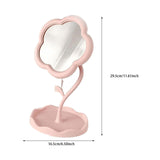 Maxbell Makeup Mirror for Desk Adjustable Flexible Flower Shaped Vanity Mirror Pink