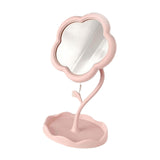 Maxbell Makeup Mirror for Desk Adjustable Flexible Flower Shaped Vanity Mirror Pink