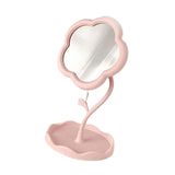 Maxbell Makeup Mirror for Desk Adjustable Flexible Flower Shaped Vanity Mirror Pink