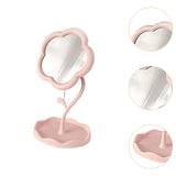 Maxbell Makeup Mirror for Desk Adjustable Flexible Flower Shaped Vanity Mirror Pink
