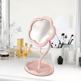 Maxbell Makeup Mirror for Desk Adjustable Flexible Flower Shaped Vanity Mirror Pink