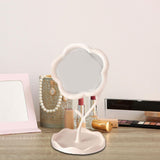 Maxbell Makeup Mirror for Desk Adjustable Flexible Flower Shaped Vanity Mirror White
