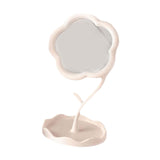 Maxbell Makeup Mirror for Desk Adjustable Flexible Flower Shaped Vanity Mirror White