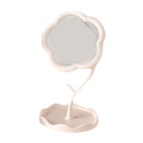 Maxbell Makeup Mirror for Desk Adjustable Flexible Flower Shaped Vanity Mirror White