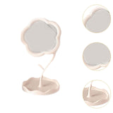 Maxbell Makeup Mirror for Desk Adjustable Flexible Flower Shaped Vanity Mirror White