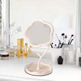 Maxbell Makeup Mirror for Desk Adjustable Flexible Flower Shaped Vanity Mirror White