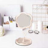 Maxbell Makeup Mirror for Desk Adjustable Flexible Flower Shaped Vanity Mirror White