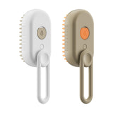 Maxbell 3 in1 Cat Dog Steamy Brush Handheld for Cats and Dogs Massage Pet Hair Brush White