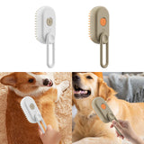 Maxbell 3 in1 Cat Dog Steamy Brush Handheld for Cats and Dogs Massage Pet Hair Brush White