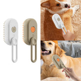 Maxbell 3 in1 Cat Dog Steamy Brush Handheld for Cats and Dogs Massage Pet Hair Brush White