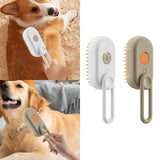Maxbell 3 in1 Cat Dog Steamy Brush Handheld for Cats and Dogs Massage Pet Hair Brush White