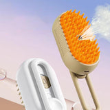 Maxbell 3 in1 Cat Dog Steamy Brush Handheld for Cats and Dogs Massage Pet Hair Brush White