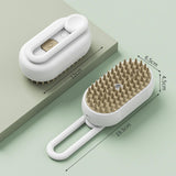 Maxbell 3 in1 Cat Dog Steamy Brush Handheld for Cats and Dogs Massage Pet Hair Brush White