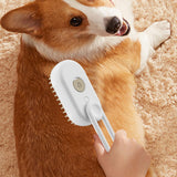 Maxbell 3 in1 Cat Dog Steamy Brush Handheld for Cats and Dogs Massage Pet Hair Brush White