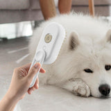 Maxbell 3 in1 Cat Dog Steamy Brush Handheld for Cats and Dogs Massage Pet Hair Brush White