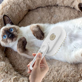 Maxbell 3 in1 Cat Dog Steamy Brush Handheld for Cats and Dogs Massage Pet Hair Brush White