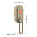 Maxbell 3 in1 Cat Dog Steamy Brush Handheld for Cats and Dogs Massage Pet Hair Brush Khaki