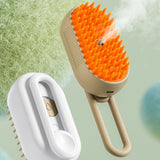 Maxbell 3 in1 Cat Dog Steamy Brush Handheld for Cats and Dogs Massage Pet Hair Brush Khaki