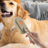 Maxbell 3 in1 Cat Dog Steamy Brush Handheld for Cats and Dogs Massage Pet Hair Brush Khaki