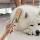 Maxbell 3 in1 Cat Dog Steamy Brush Handheld for Cats and Dogs Massage Pet Hair Brush Khaki