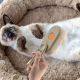 Maxbell 3 in1 Cat Dog Steamy Brush Handheld for Cats and Dogs Massage Pet Hair Brush Khaki