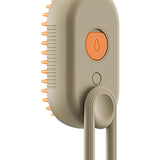 Maxbell 3 in1 Cat Dog Steamy Brush Handheld for Cats and Dogs Massage Pet Hair Brush Khaki