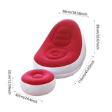 Maxbell Inflatable Lounge Chair with Foot Stool Lazy Sofa for Camping Travel Outdoor Red