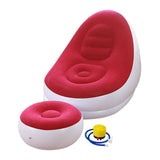 Maxbell Inflatable Lounge Chair with Foot Stool Lazy Sofa for Camping Travel Outdoor Red