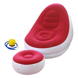 Maxbell Inflatable Lounge Chair with Foot Stool Lazy Sofa for Camping Travel Outdoor Red