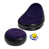 Maxbell Inflatable Lounge Chair with Foot Stool Lazy Sofa for Camping Travel Outdoor Purple