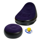 Maxbell Inflatable Lounge Chair with Foot Stool Lazy Sofa for Camping Travel Outdoor Purple