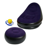 Maxbell Inflatable Lounge Chair with Foot Stool Lazy Sofa for Camping Travel Outdoor Purple