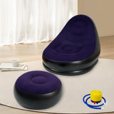 Maxbell Inflatable Lounge Chair with Foot Stool Lazy Sofa for Camping Travel Outdoor Purple