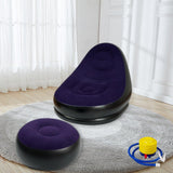 Maxbell Inflatable Lounge Chair with Foot Stool Lazy Sofa for Camping Travel Outdoor Purple