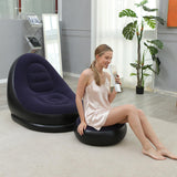 Maxbell Inflatable Lounge Chair with Foot Stool Lazy Sofa for Camping Travel Outdoor Purple