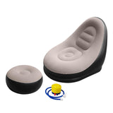 Maxbell Inflatable Lounge Chair with Foot Stool Lazy Sofa for Camping Travel Outdoor Coffee