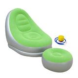 Maxbell Inflatable Lounge Chair with Foot Stool Lazy Sofa for Camping Travel Outdoor Green