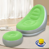 Maxbell Inflatable Lounge Chair with Foot Stool Lazy Sofa for Camping Travel Outdoor Green