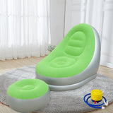 Maxbell Inflatable Lounge Chair with Foot Stool Lazy Sofa for Camping Travel Outdoor Green