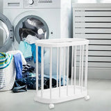 Maxbell Laundry Basket Cart Heavy Duty Storage Organizer for Bathroom Dorm Apartment White