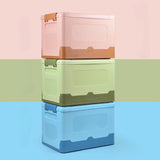 Maxbell Foldable Storage Box Container Storage Bin for Living Room Travel Road Trips Blue