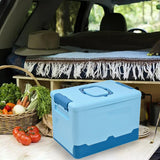 Maxbell Foldable Storage Box Container Storage Bin for Living Room Travel Road Trips Blue