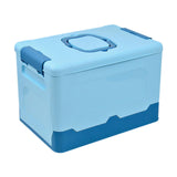 Maxbell Foldable Storage Box Container Storage Bin for Living Room Travel Road Trips Blue