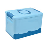 Maxbell Foldable Storage Box Container Storage Bin for Living Room Travel Road Trips Blue