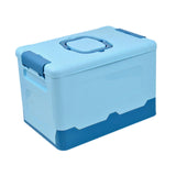 Maxbell Foldable Storage Box Container Storage Bin for Living Room Travel Road Trips Blue