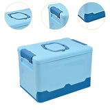 Maxbell Foldable Storage Box Container Storage Bin for Living Room Travel Road Trips Blue