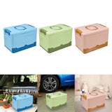 Maxbell Foldable Storage Box Container Storage Bin for Living Room Travel Road Trips Blue