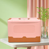 Maxbell Foldable Storage Box Container Storage Bin for Living Room Travel Road Trips Pink