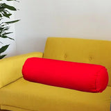 Maxbell Round Cylindrical Pillow Craft Supplies Bolster Cushion for Home Office Yoga Red