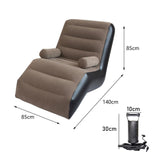 Maxbell Lazy Sofa with Armrest Seating Inflatable Sofa Chair for Camping Travel Home brown